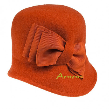 Sombrero Cloche 100 lana TK509 lazos