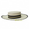 Sombrero sevillano-pamela de copa plana blanco CS571