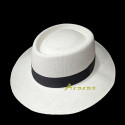 Sombrero Panamá Gambler grueso llano blanco de Araras