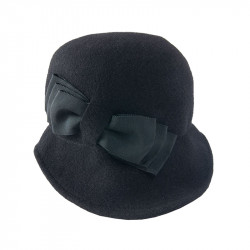 Sombrero Cloche 100 lana TK509 lazos
