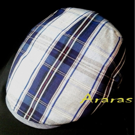 Gorra verano de Lino-algodón SL35 cuadros en Araras