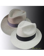 Sombreros de verano en paja,  fibras vegetales o tela de algodón y lino.